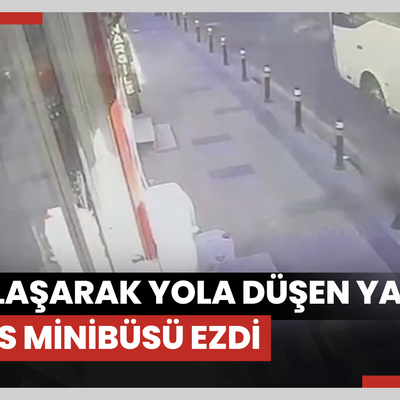 Küçükçekmece'de fenalaşarak yola düşen yayayı servis minibüsü ezdi