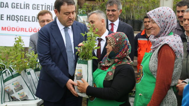 Kütahya'da kadın kooperatifine fidan desteği