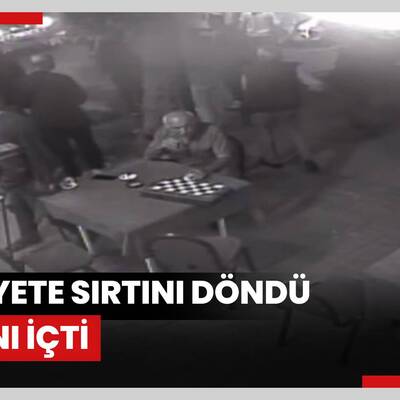 Cinayete sırtını döndü çayını içti