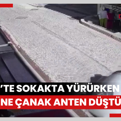 Fatih’te sokakta yürürken üzerine çanak anten düştü