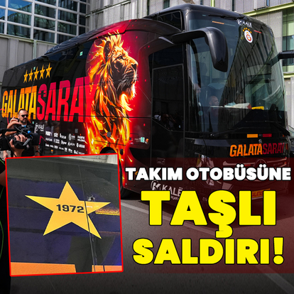 G.Saray takım otobüsüne taşlı saldırı!