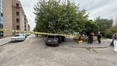 Hastane bahçesindeki dinlenme alanına daldı!