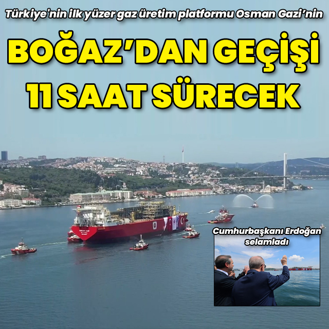 Türkiye'nin ilk yüzer gaz üretim platformu Osman Gazi Boğaz'da