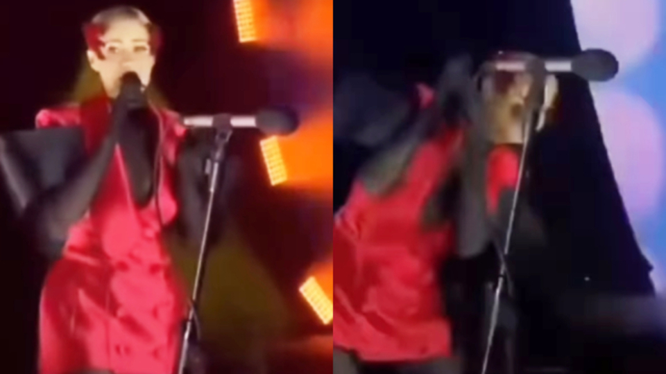 Konserde su şişesi fırlatıldı