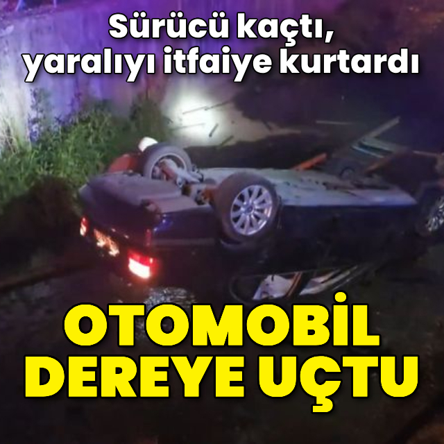 Beykoz'da otomobil dereye uçtu