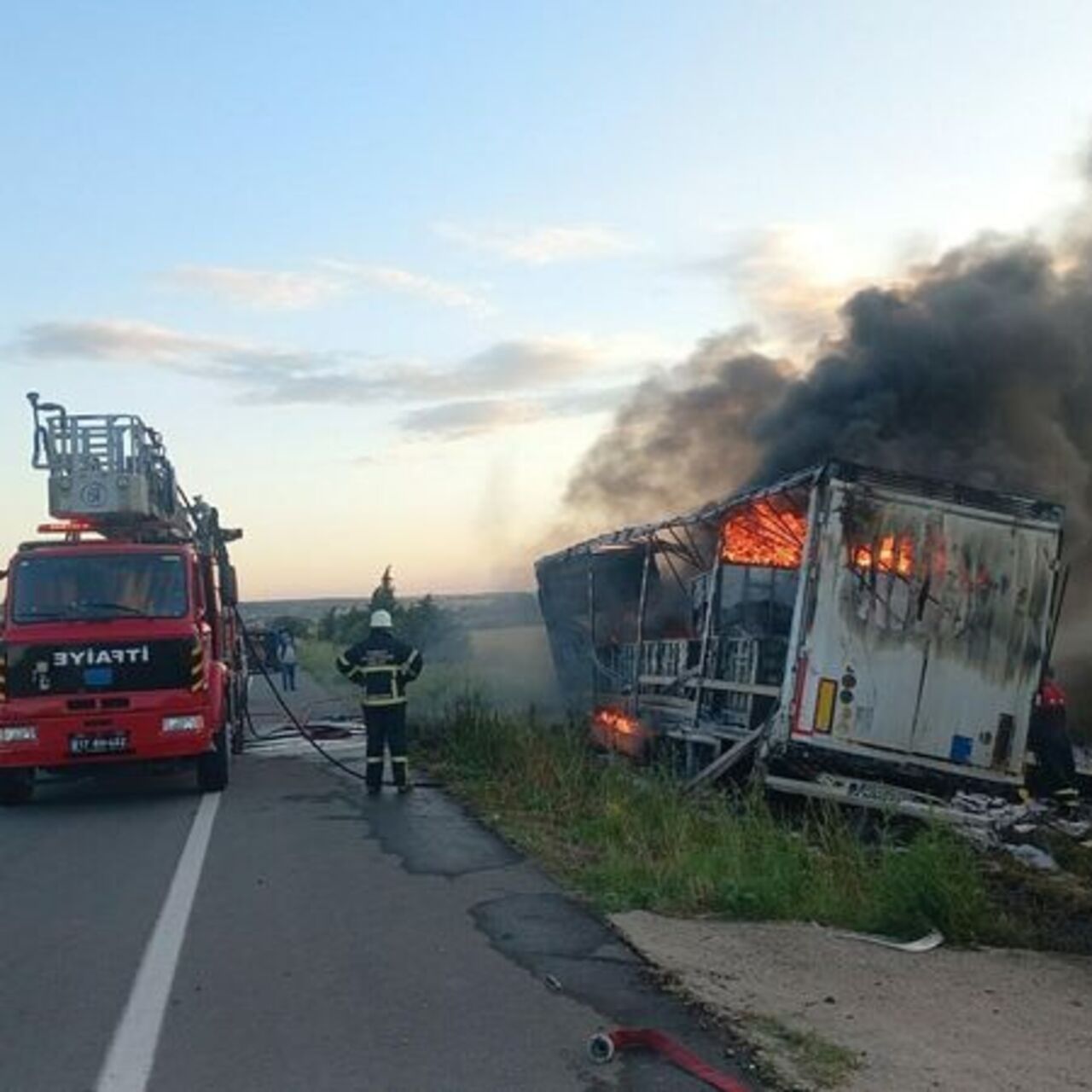 Yanan TIR'ın şoförü alkollü çıktı