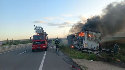 Yanan TIR'ın şoförü alkollü çıktı