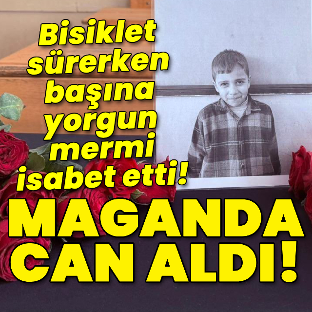 Bisiklet sürerken başına yorgun mermi isabet etti!