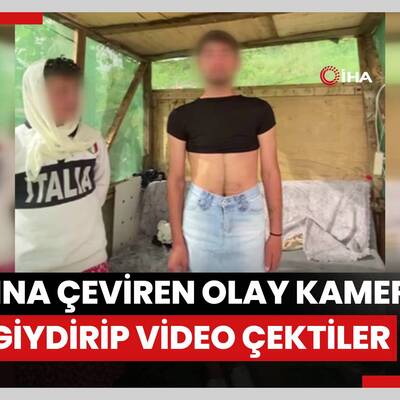 Şaşkınlığa çeviren olay kamerada: Hırsızlık yaptığı iddia edilen kişilere etek giydirip video çektiler