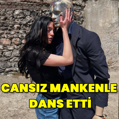 Cansız mankenle dans etti