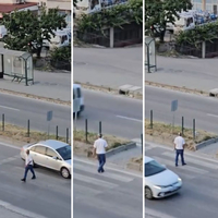 Yaya geçidinde akılalmaz anlar!
