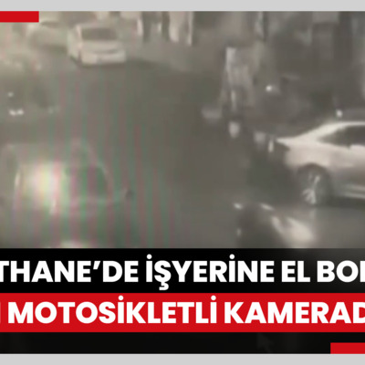 Kağıthane’de işyerine el bombası atan motosikletli şüpheliler kamerada
