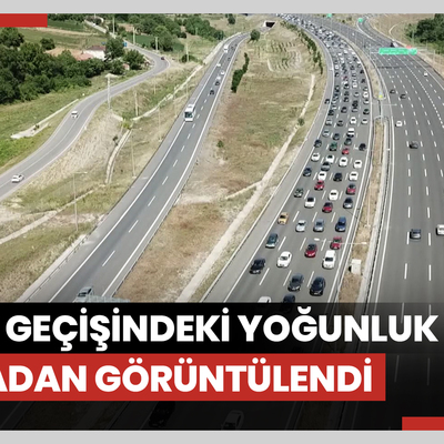 Kuzey Marmara Otoyolu İzmit geçişindeki yoğunluk havadan görüntülendi