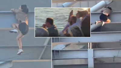 O anlar kamerada... Çay ve çekirdekle film gibi izlediler!