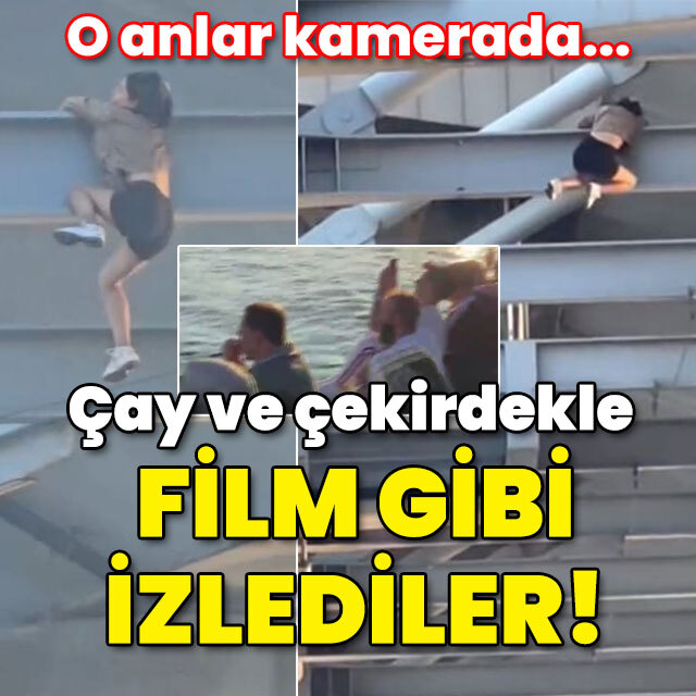 O anlar kamerada... Çay ve çekirdekle film gibi izlediler!
