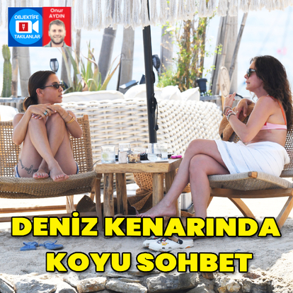 Deniz kenarında koyu sohbet