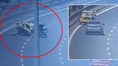 Dehşet anı kamerada! Takside otururken ölüme savruldu!