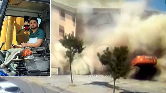 Kahreden olay kamerada! Yıktığı bina canını aldı!