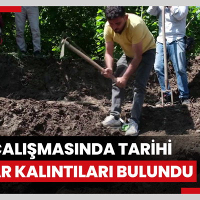 Yol çalışmasında tarihi mezar kalıntıları bulundu
