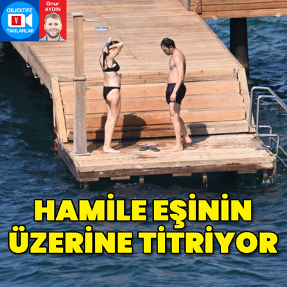 Hamile eşinin üzerine titriyor