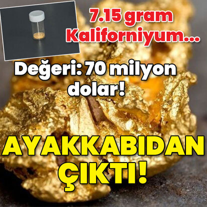 7.15 gram Kaliforniyum... Değeri 70 milyon dolar! Ayakkabından çıktı!