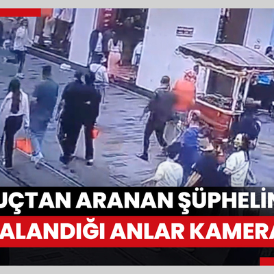 Taksim’de 68 suçtan aranan şüphelinin kovalamaca sonucu yakalandığı anlar kamerada