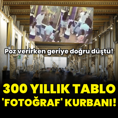 Poz verirken 300 yıllık tabloya zarar verdi!