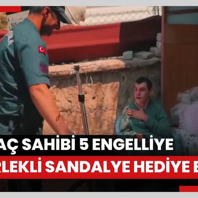 Yozgat'ta jandarma ihtiyaç sahibi 5 engelliye tekerlekli sandalye hediye etti