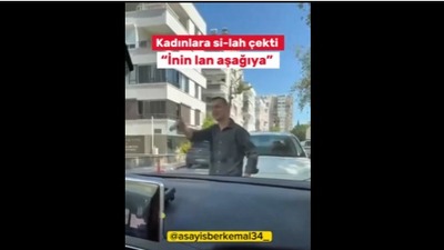 Trafik magandası iki kadına silah çekti