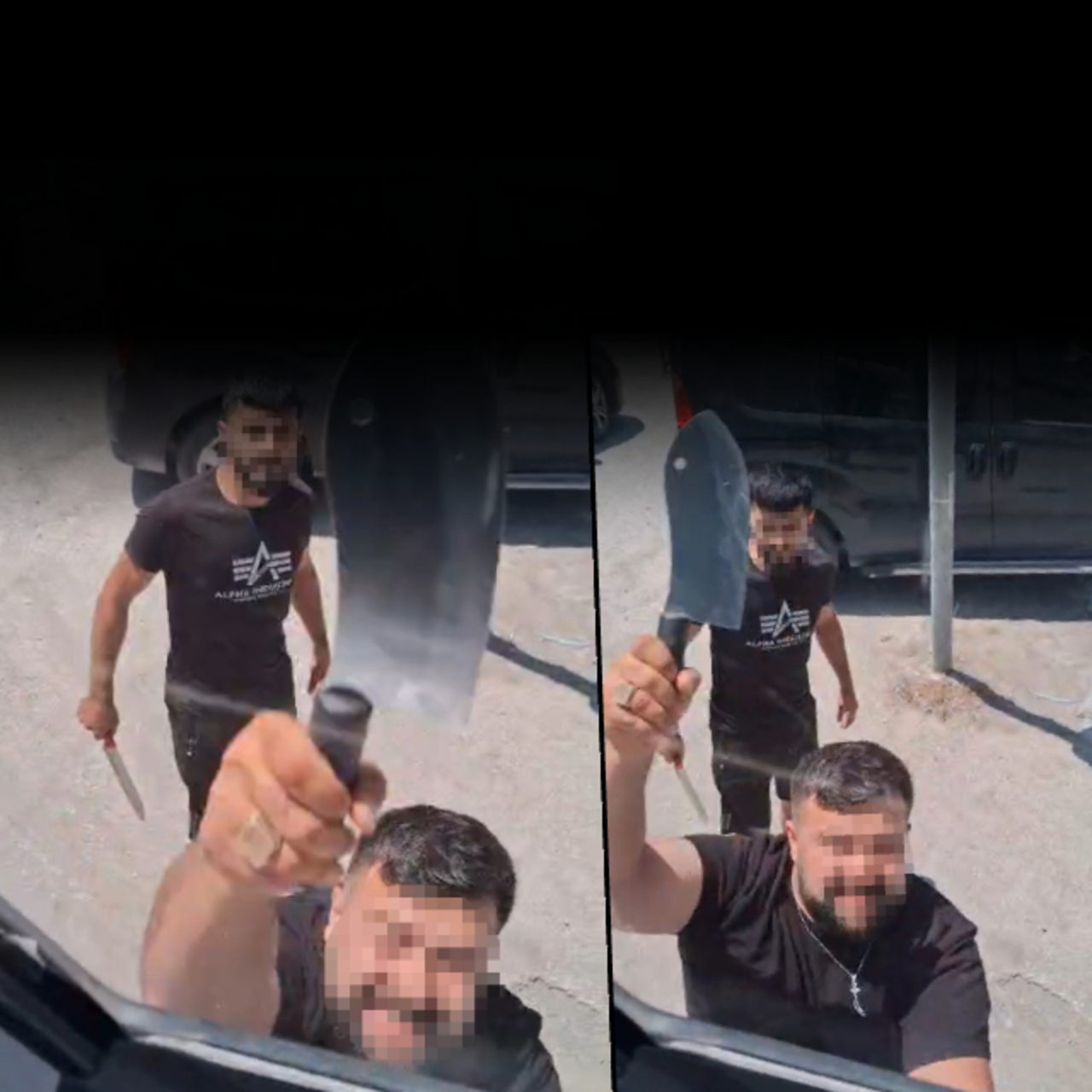 Biri bıçak biri satırla geldi!
