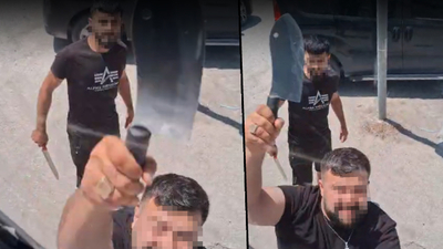 Biri bıçak biri satırla geldi!