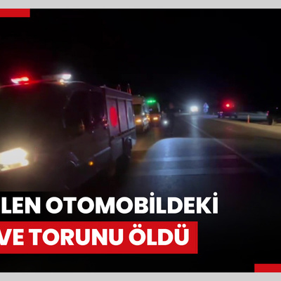 Devrilen otomobildeki dede ve torunu öldü