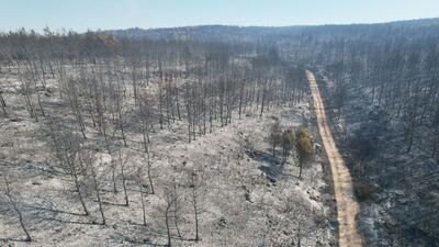 Buca'daki yangının tahribatı böyle görüntülendi