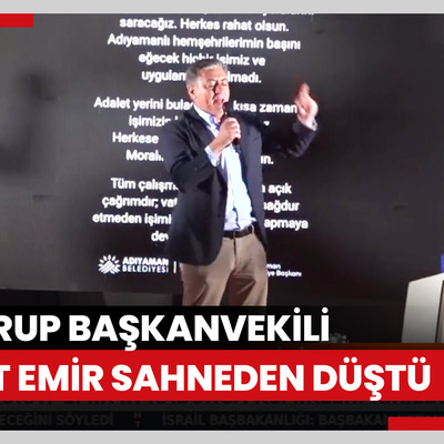 CHP Grup Başkanvekili Murat Emir sahneden düştü