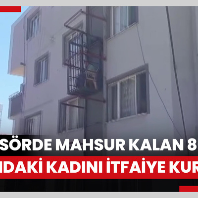 Binanın dışında bulunan asansörde mahsur kalan 80 yaşındaki kadını itfaiye kurtardı