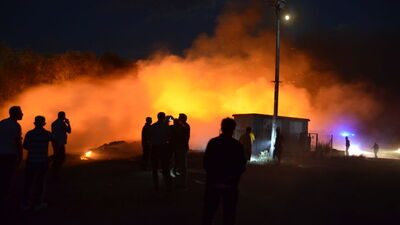 Ankara'da eski çöp dökme sahasında yangın