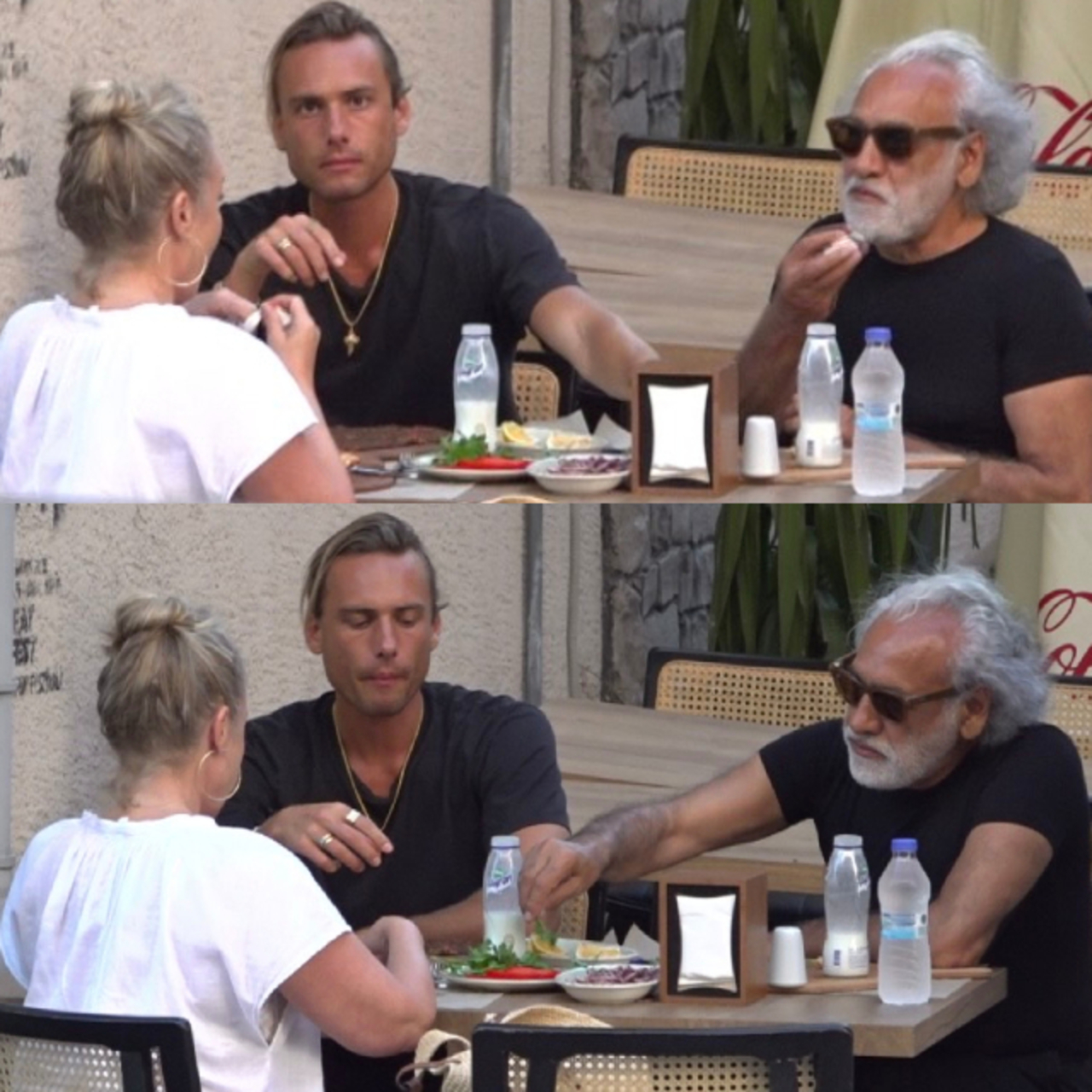 Ailece yemek yediler