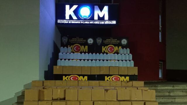 1.7 ton etil alkol ele geçirildi