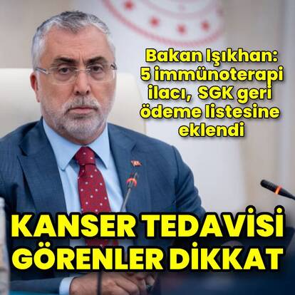 5 immünoterapi ilacı, SGK geri ödeme listesine eklendi