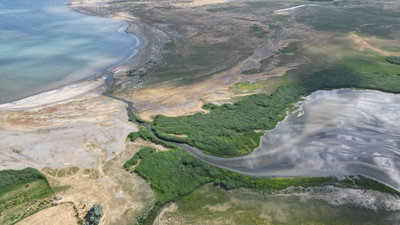 İklim krizi mesafeyi kısalttı! Van Gölü'nde çarpıcı görüntü!