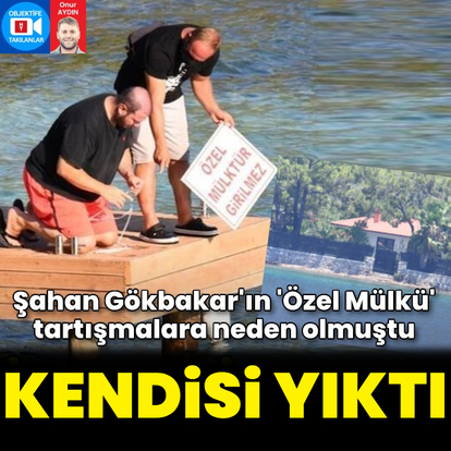 Kaçak iskeleyi kendisi yıktı