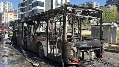 Yolcu otobüsünde yangın çıktı