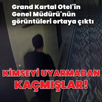 Otel yöneticisinin yangından kaçış anı!