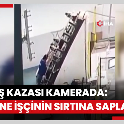 Feci iş kazası kamerada: Makine işçinin sırtına saplandı