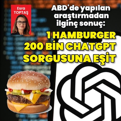 1 hamburger 200 bin ChatGPT sorgusuna eşit