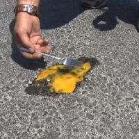 İstanbul'da asfaltta omlet!