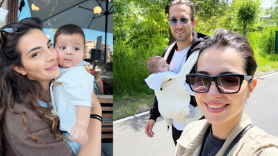 Ünlü oyuncunun aile pozu