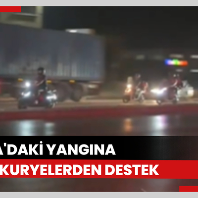 Bursa'daki yangına motokuryelerden destek