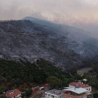 Bursa’daki yangın bölgesi dronla görüntülendi