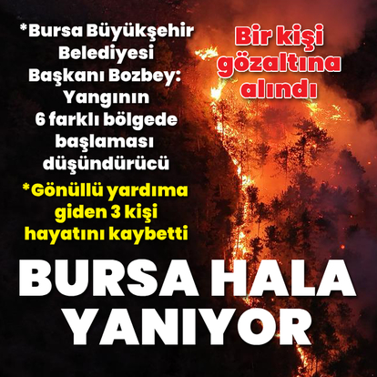 Bursa’daki yangın bölgesi dronla görüntülendi